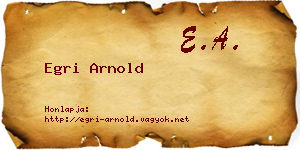 Egri Arnold névjegykártya